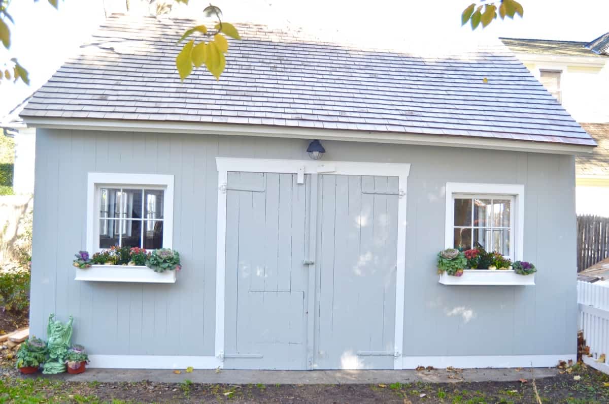 Backyard shed gets a colorful and eclectic multi-purpose makeover thanks to the One Room Challenge.