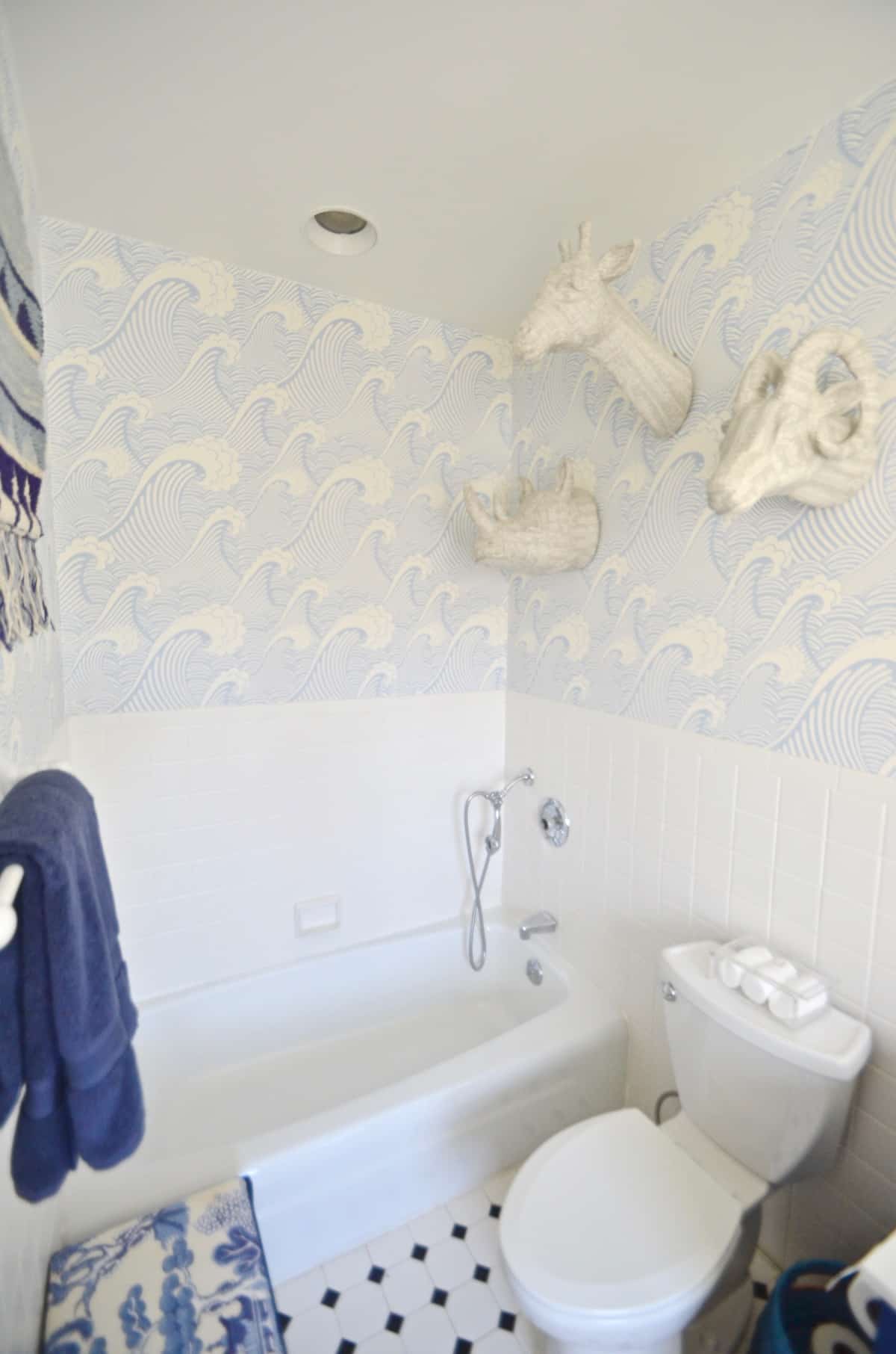 Blue Bathroom Update - At Charlotte's House