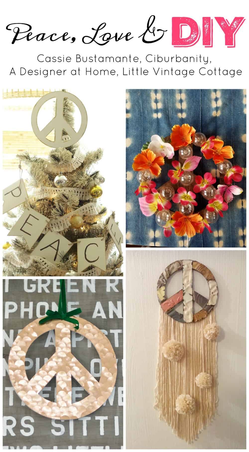 DIY bloggers transform basic craft store peace signs into Peace Love and DIY creativity.