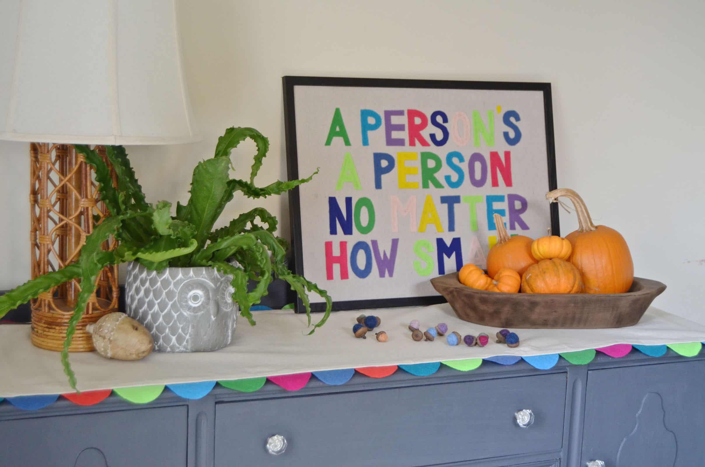 diy no sew colorful felt table runner