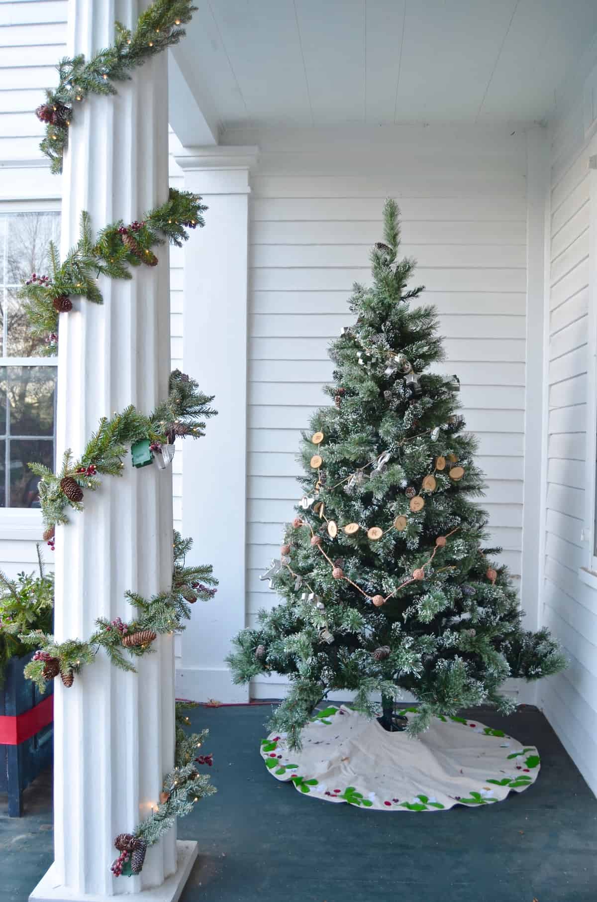 Decorating our New England front porch for Christmas, Connecticut Style.