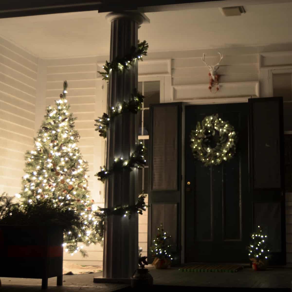 Decorating our New England front porch for Christmas, Connecticut Style.