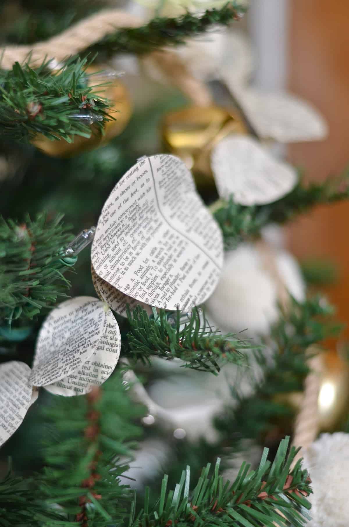 Decorating a tree with DIY mini garlands galore.