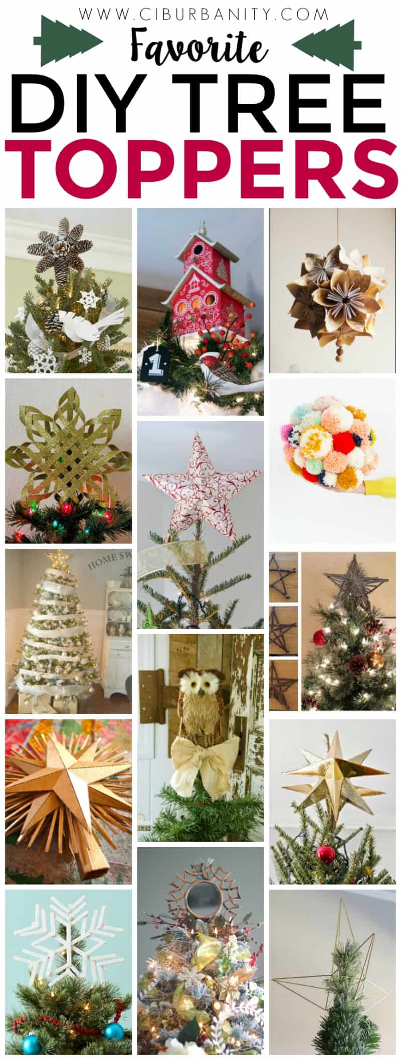 Great list of DIY tree toppers... I'm going to have to try these!