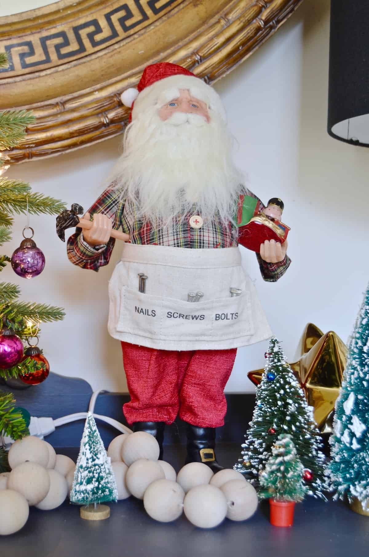 New England holiday house tour with lots of Christmas trees and classic red accents.