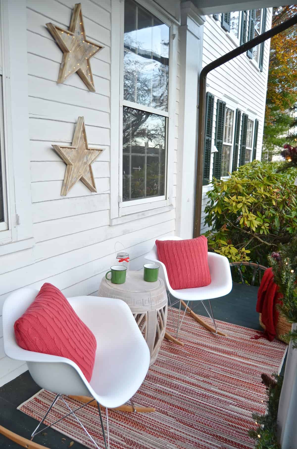 Decorating our New England front porch for Christmas, Connecticut Style.