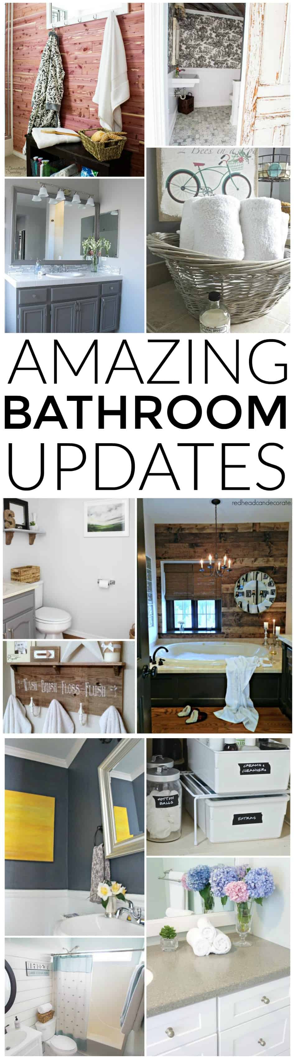 Amazing ideas for updating your bathroom... lots of great projects and DIYs.