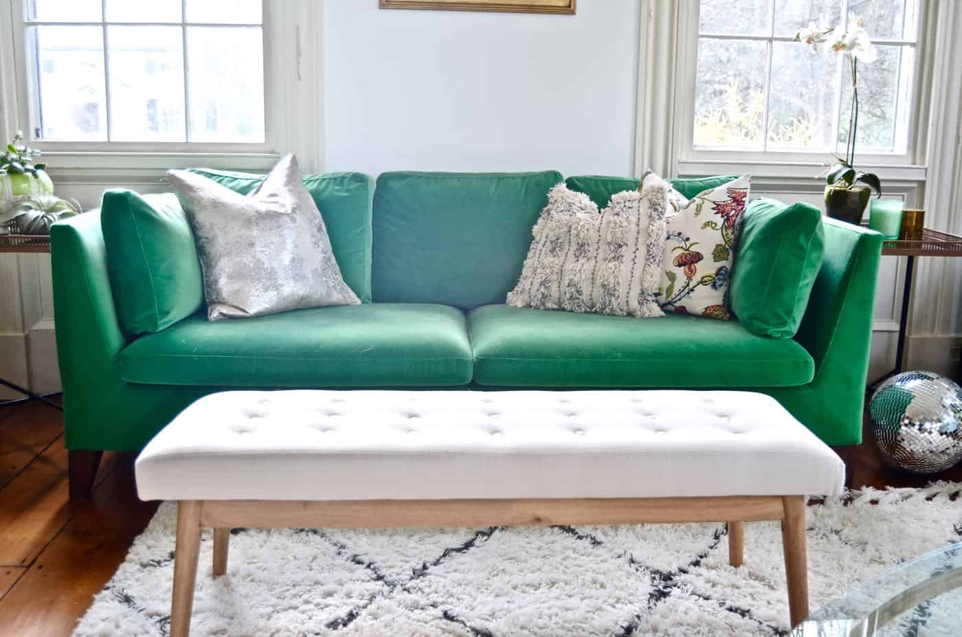 green Pantone color of the year used in decorating.