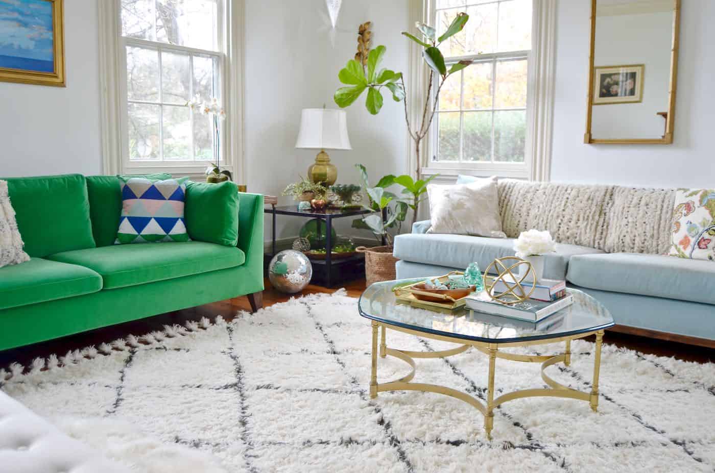 green Pantone color of the year used in decorating.