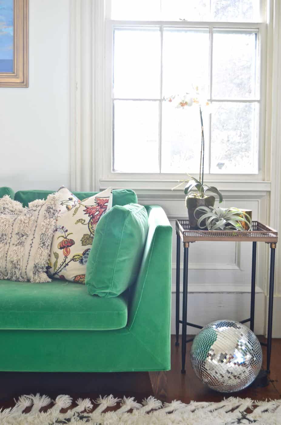 green Pantone color of the year used in decorating.