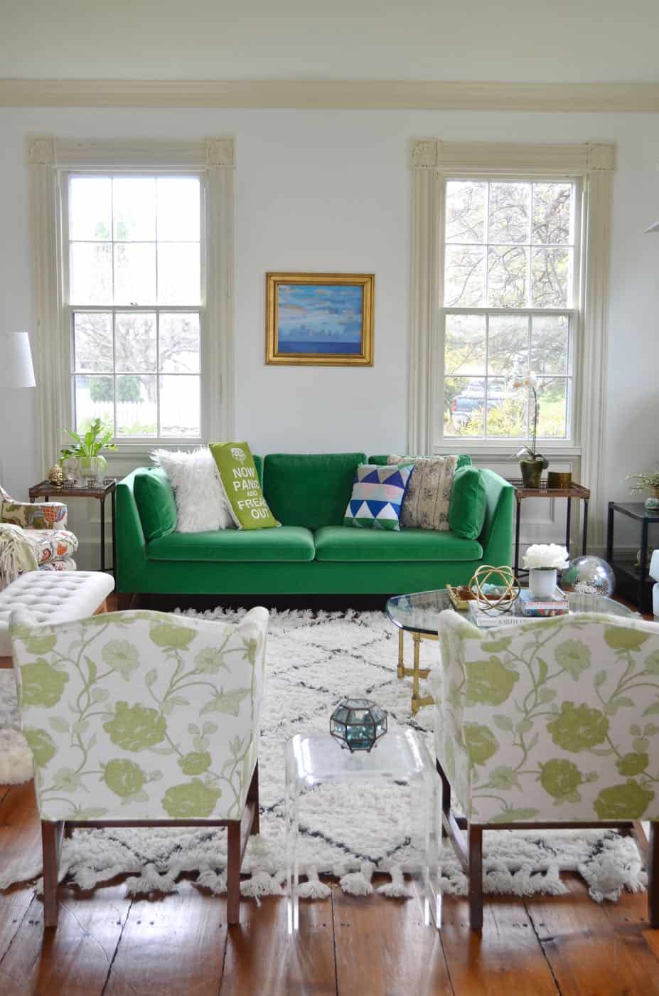 green Pantone color of the year used in decorating.