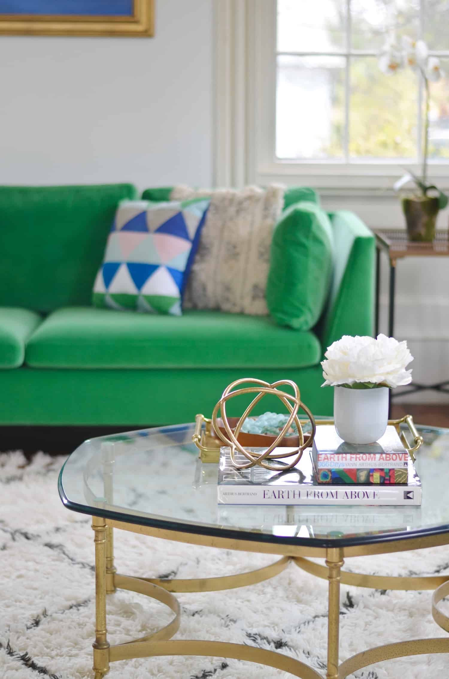 green Pantone color of the year used in decorating.