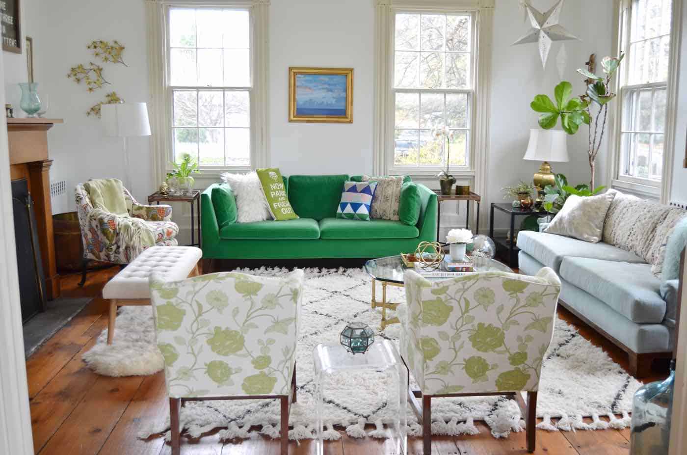 Living room refresh to open up the space and brighten the room.