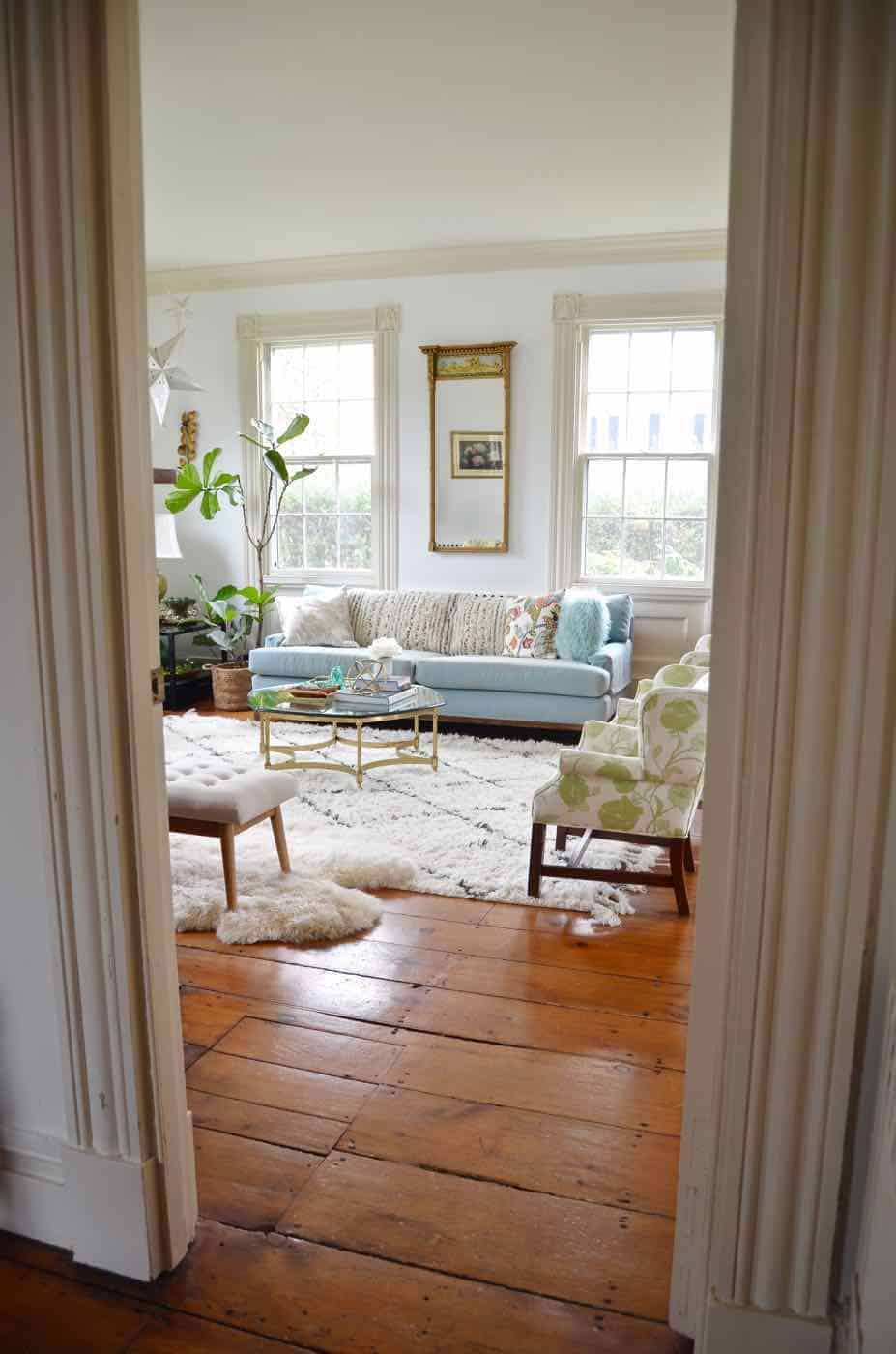 Living room refresh to open up the space and brighten the room.