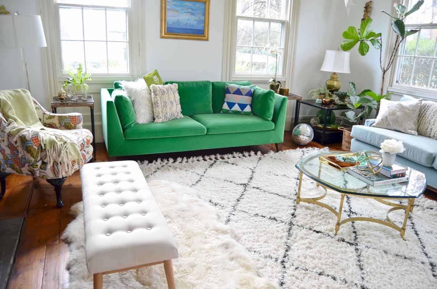 Living room refresh to open up the space and brighten the room.