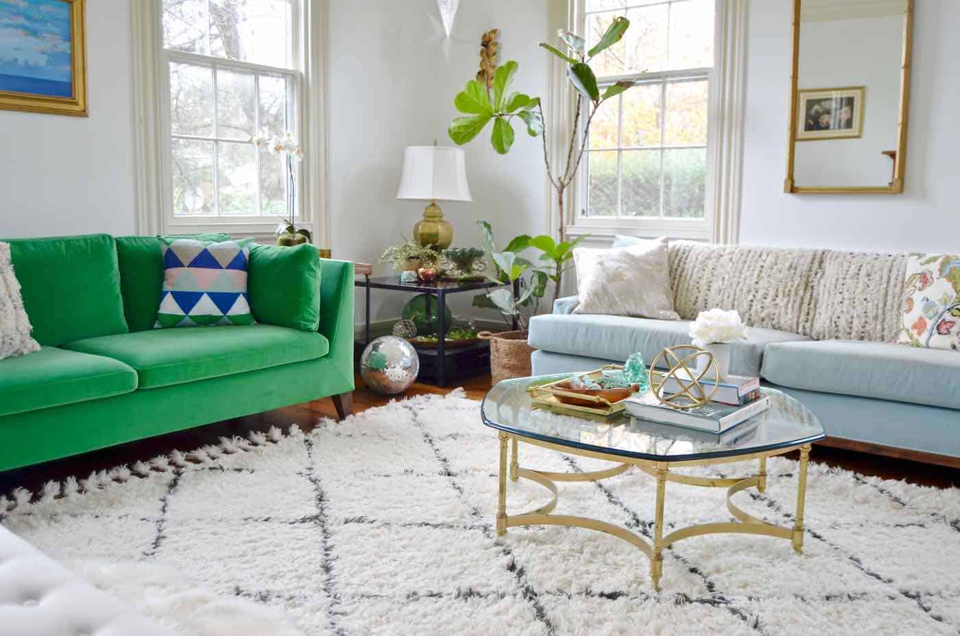 Living room refresh to open up the space and brighten the room.