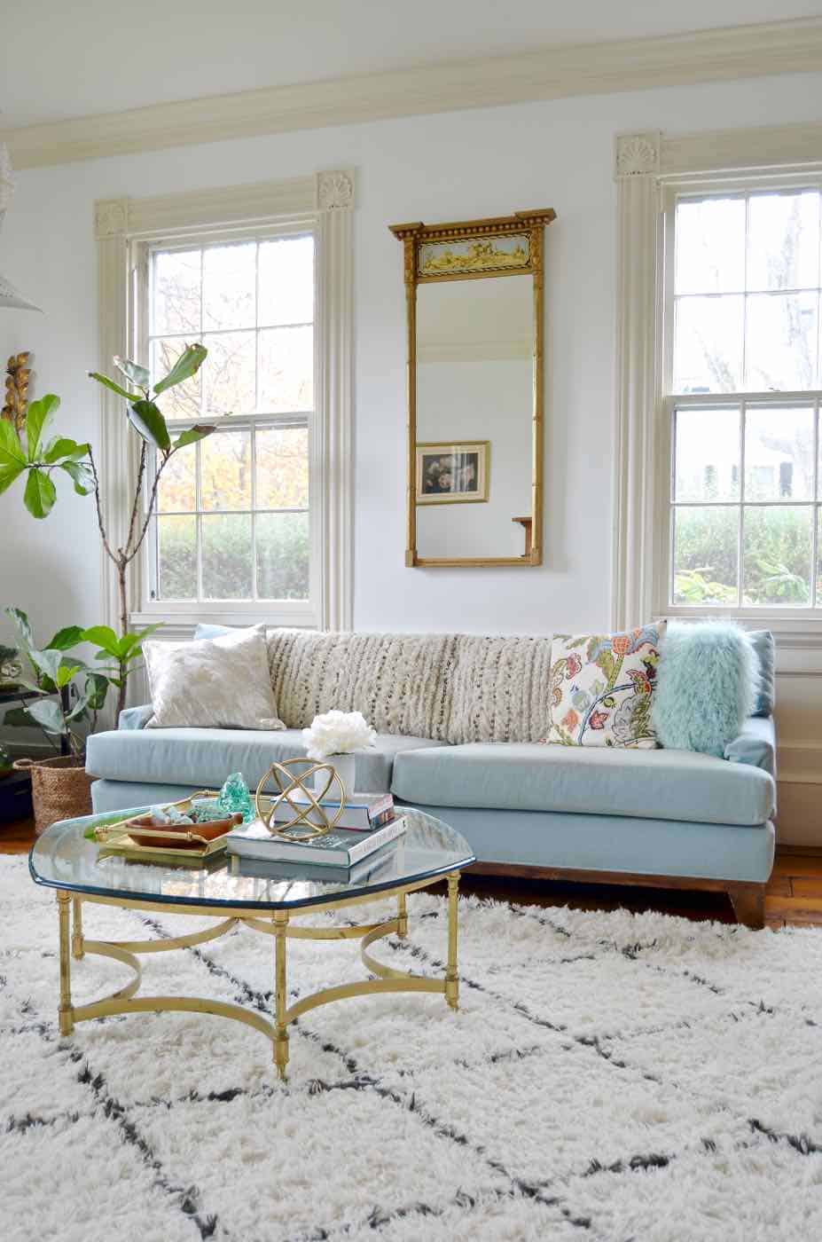 Living room refresh to open up the space and brighten the room.