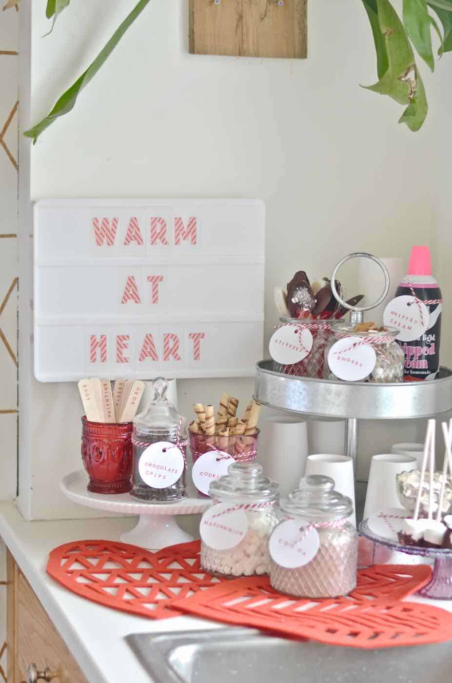 Make your own sweet and decadent DIY hot chocolate station.