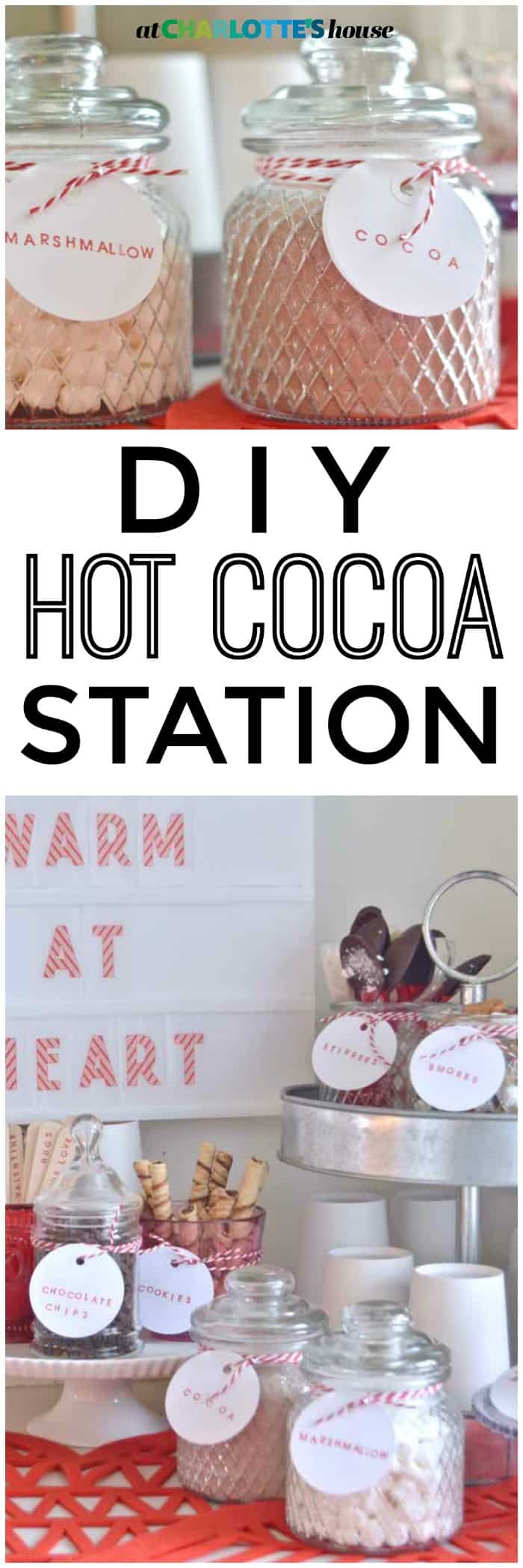 Make your own sweet and decadent DIY hot chocolate station.