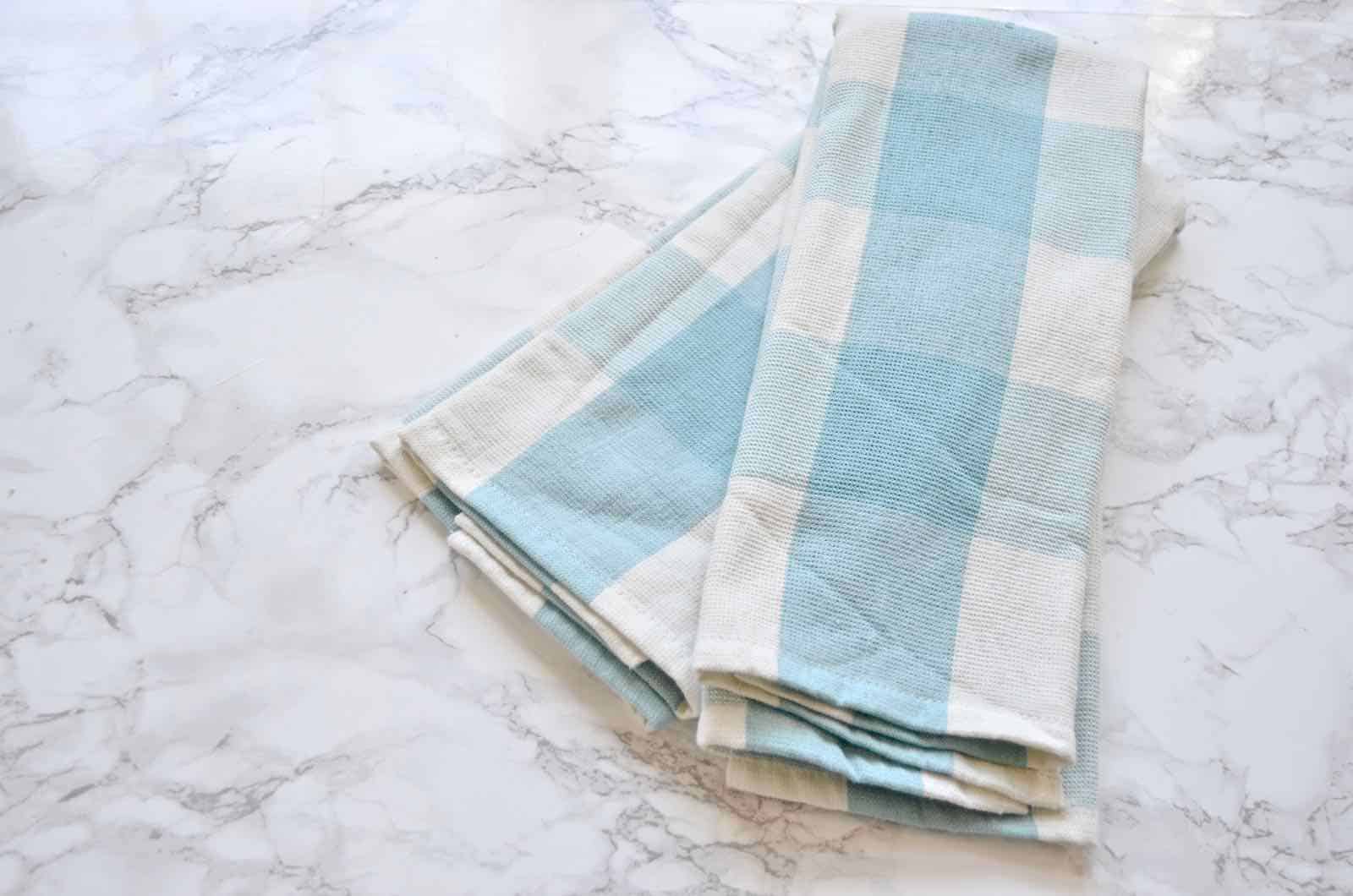 Turn dish towels into throw pillows with french seams.