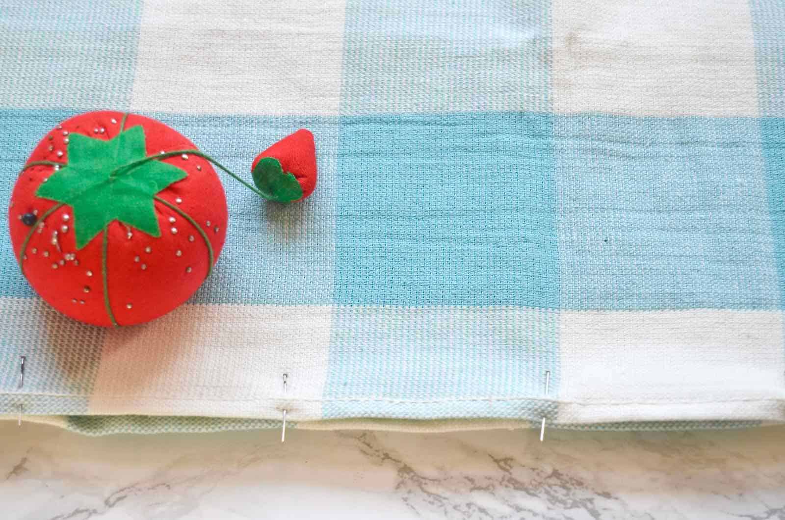 Turn dish towels into throw pillows with french seams.