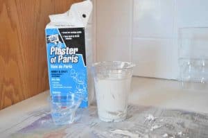 Plaster of paris DIY marbleized easter egg place card holders.