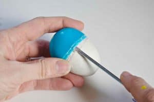 Plaster of paris DIY marbleized easter egg place card holders.
