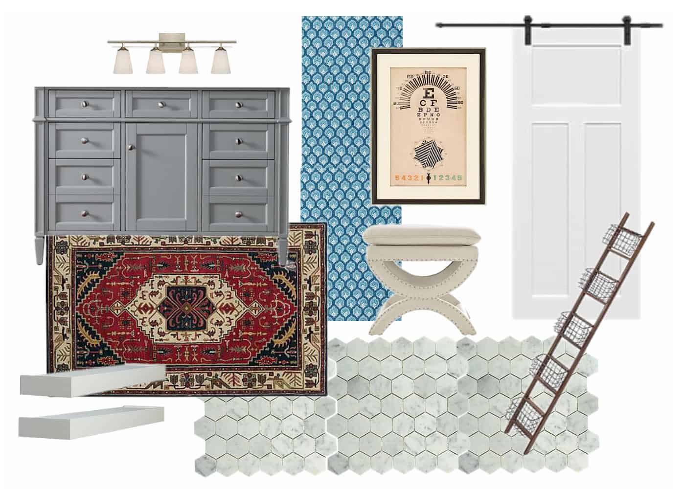 master bath vision board and plans