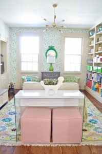 pattern mixing in colorful playroom