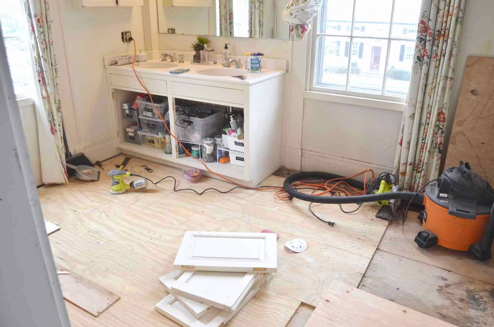 How to patch a damaged wooden subfloor.