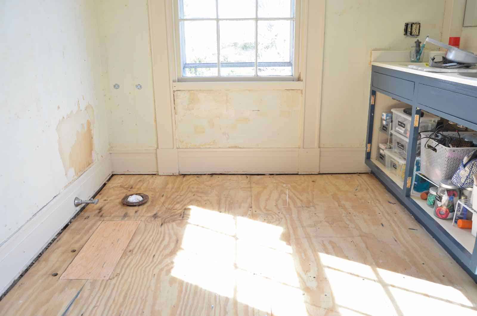 How to patch a damaged wooden subfloor.