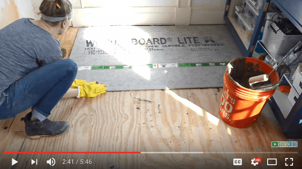 install hardibacker board on subfloor