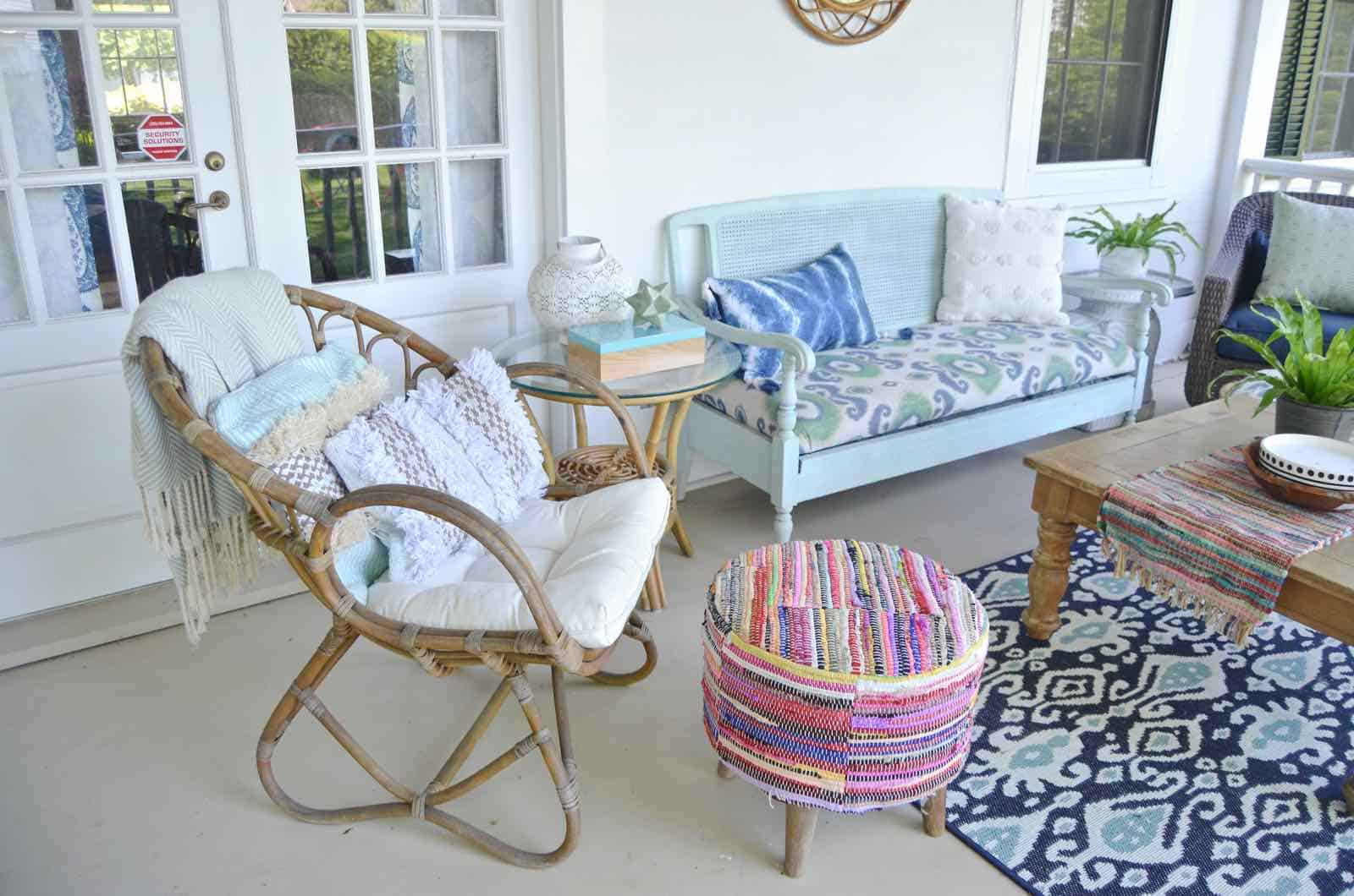 Summer back porch refresh... new seating, new accessories, new season!