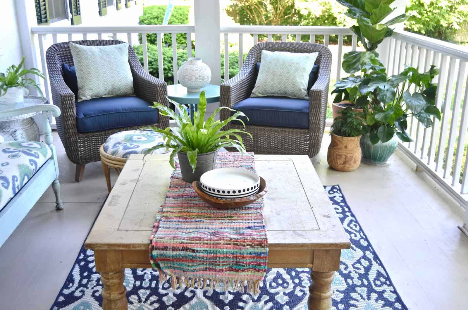 Summer back porch refresh... new seating, new accessories, new season!