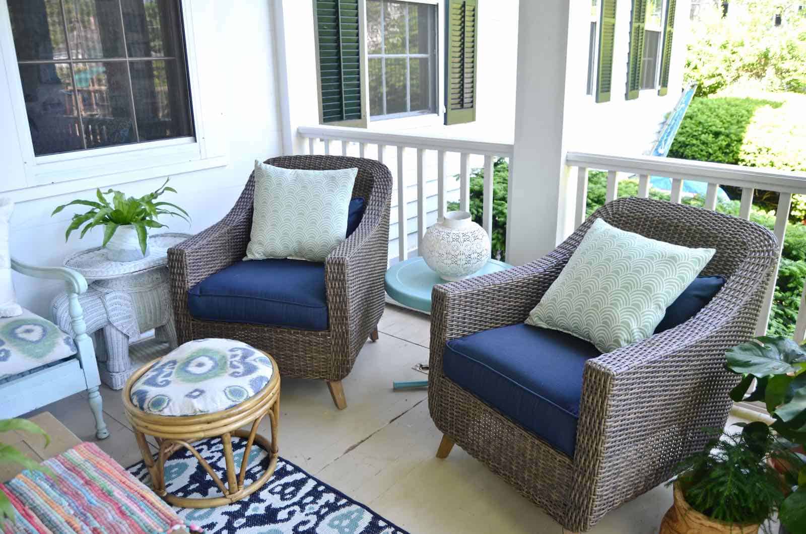 Summer back porch refresh... new seating, new accessories, new season!