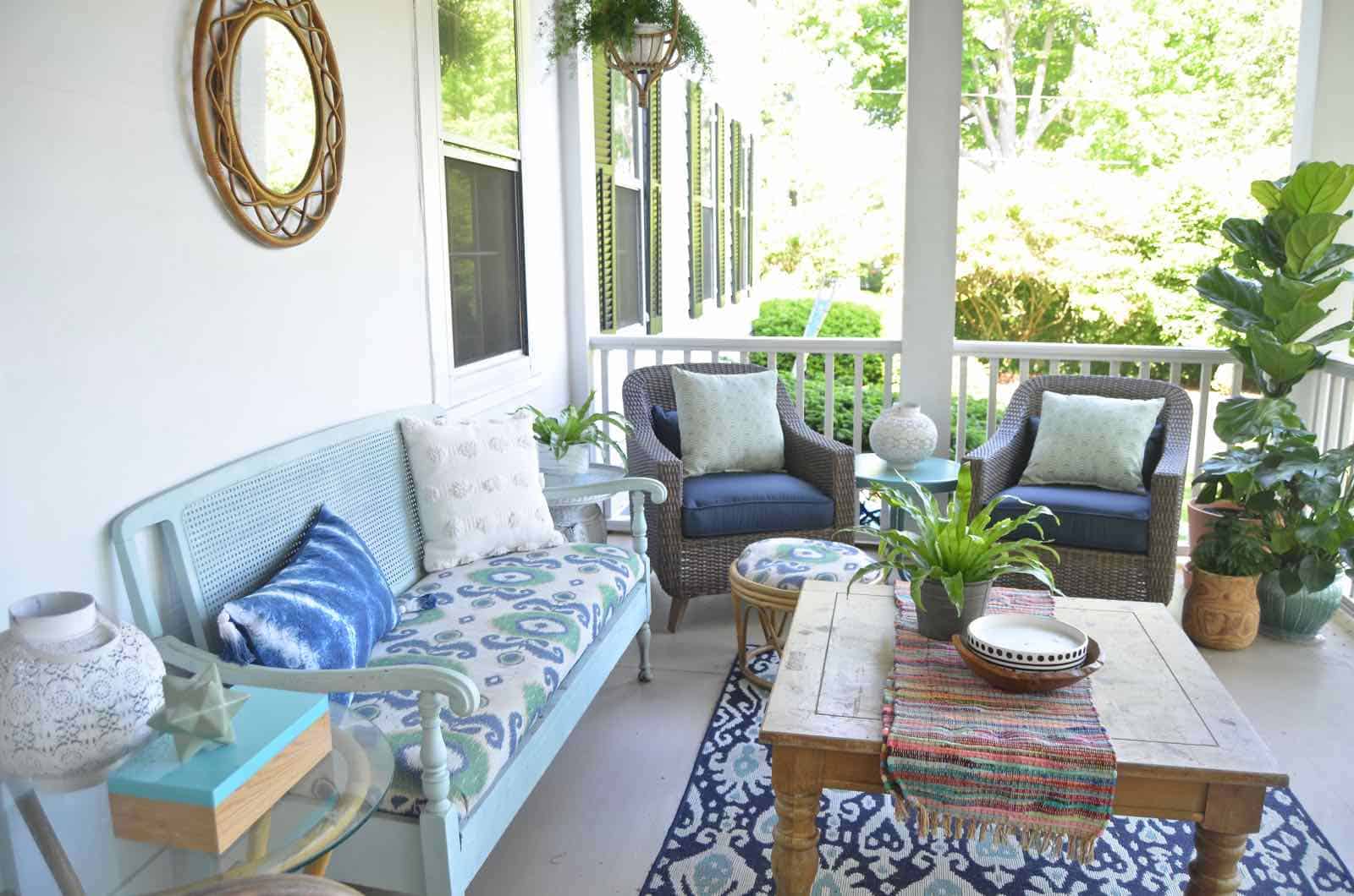 Summer back porch refresh... new seating, new accessories, new season!