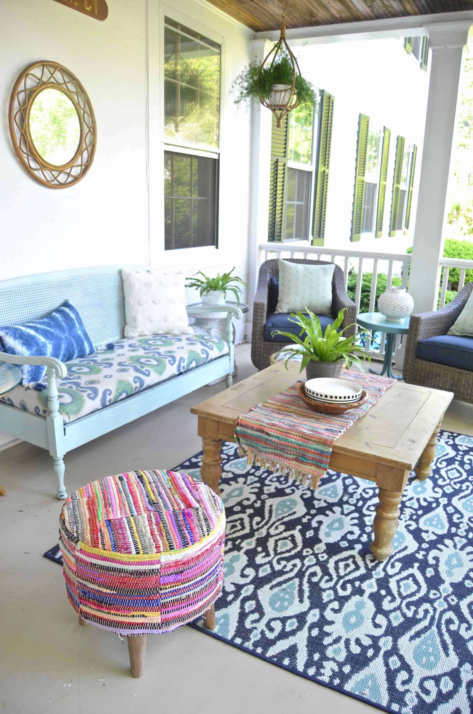 Summer back porch refresh... new seating, new accessories, new season!