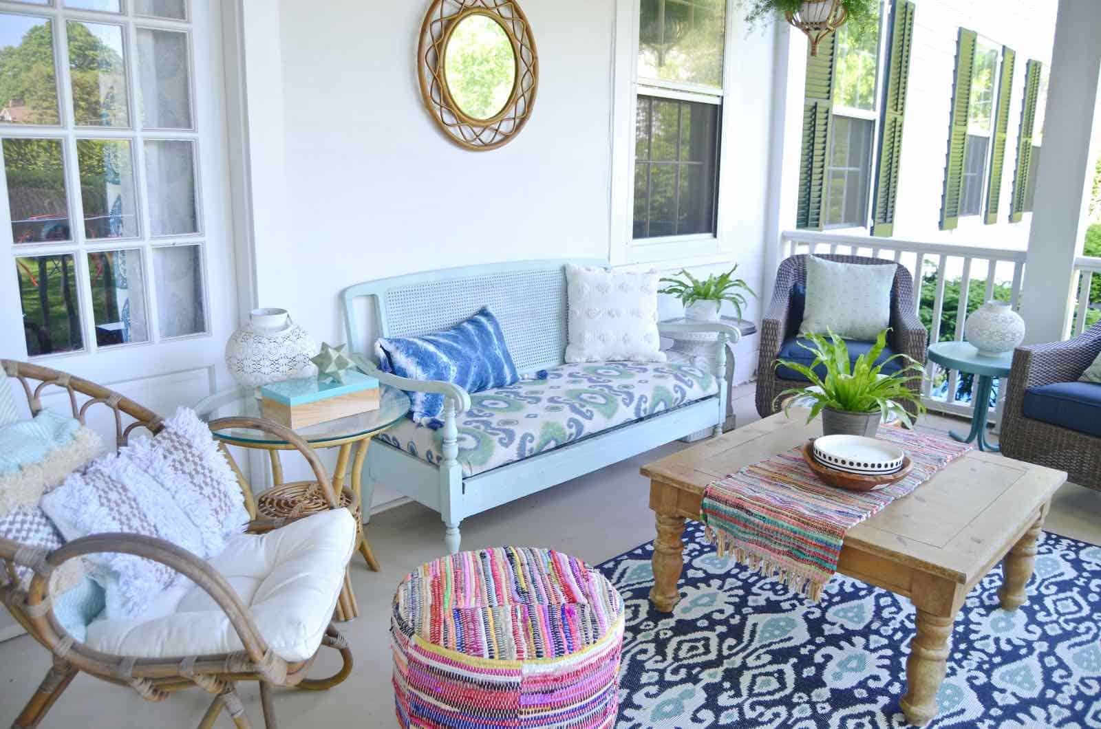 Summer back porch refresh... new seating, new accessories, new season!