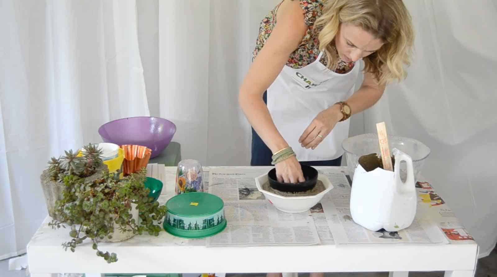 Make these amazing DIY concrete planters in under an hour for $5.