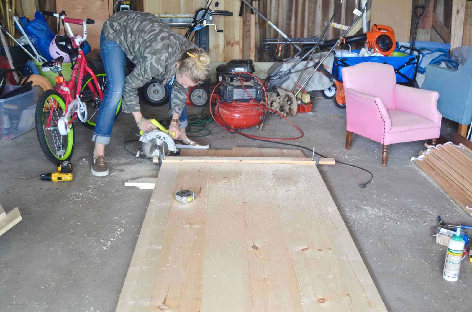 How to build a sliding barn door for under $50.