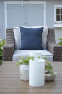 Phase 1 of our patio reveal... family friendly and cohesive furniture for the summer.
