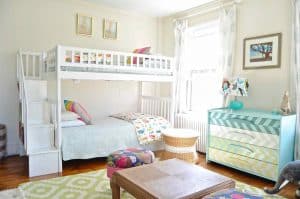 bunk beds in shared girls room