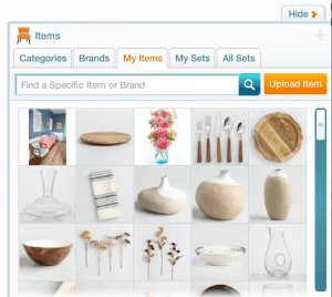 items on olioboard for design board