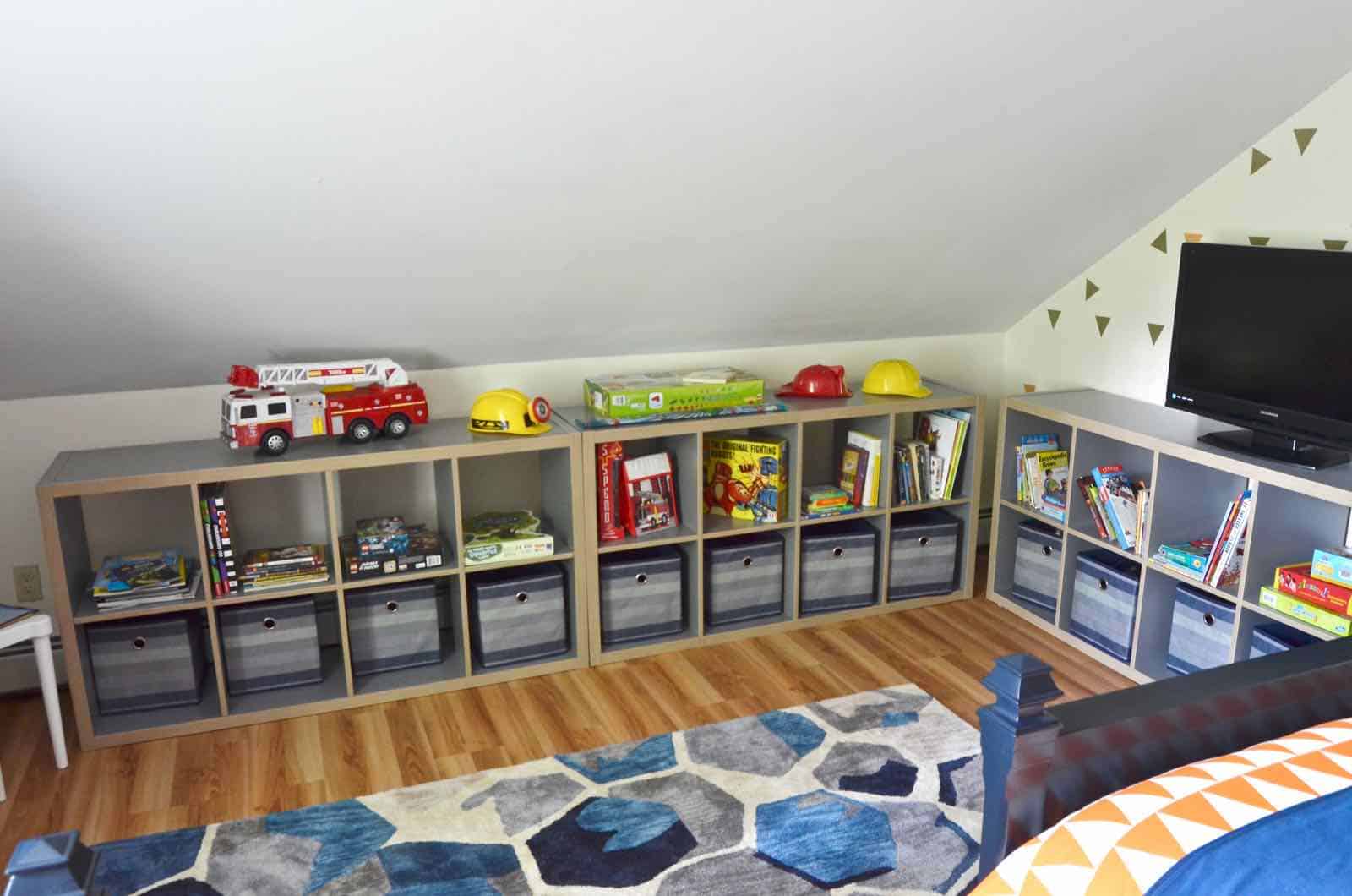 shelving for shared boys room