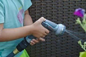 Helping keep the garden watered and alive