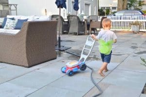 length of the hose to reach the whole yard