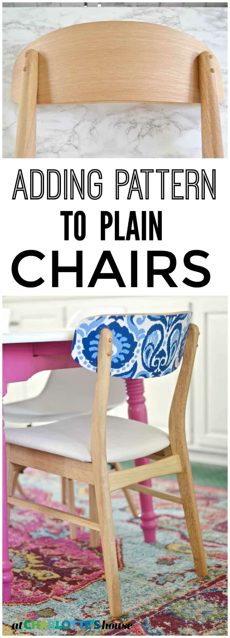 how to update kitchen chairs with FABRIC!