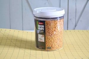clear plastic canister