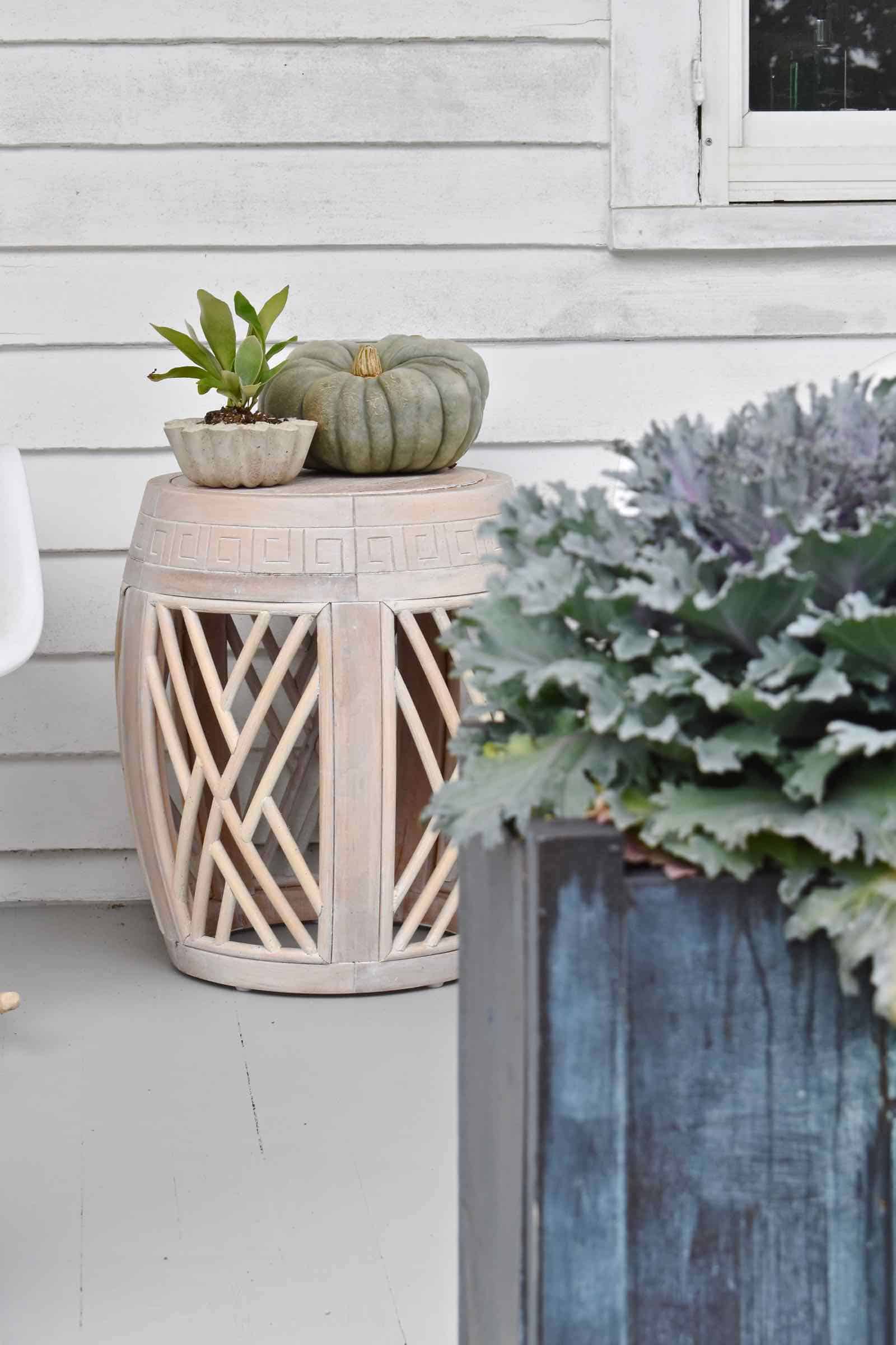 porch decorated for fall 