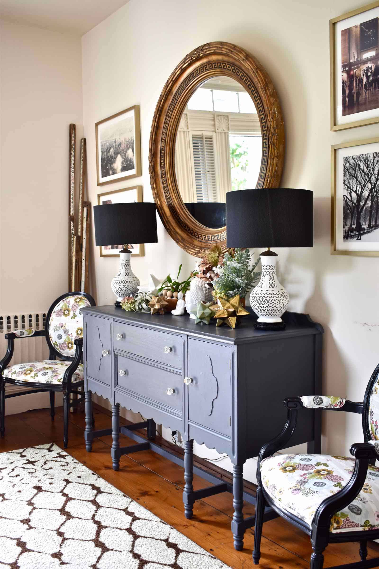 foyer table decorating for fall